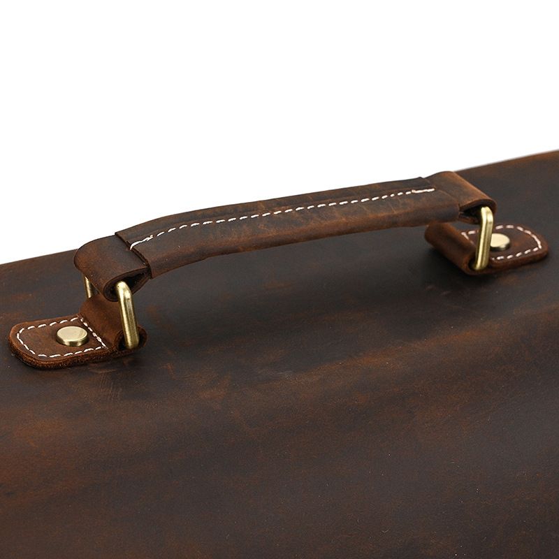 Full Grain Leather Camera Messenger Bag for Men – Vintage DSLR Camera Bag with Removable Insert & Anti-Theft Pocket