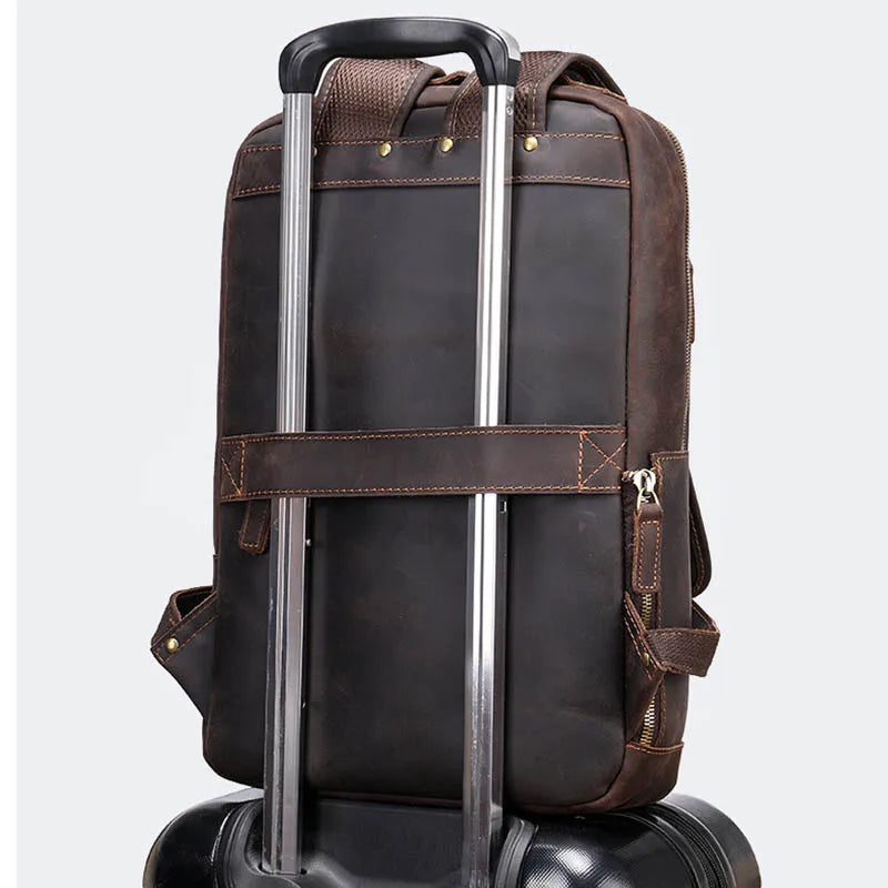 Single Zipper 15.6 inch laptop Retro Rucksack