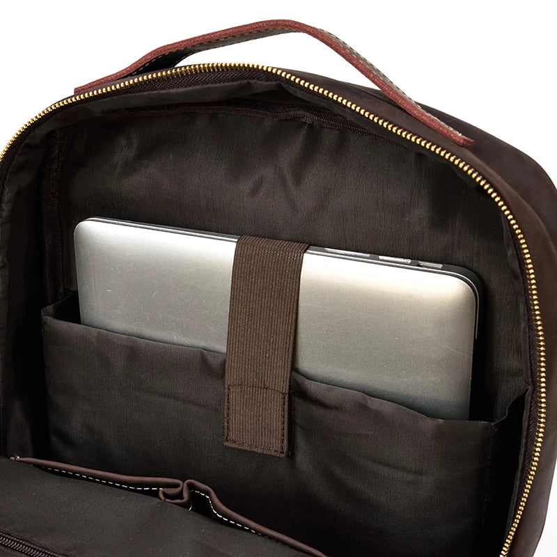 Single Zipper 15.6 inch laptop Retro Rucksack