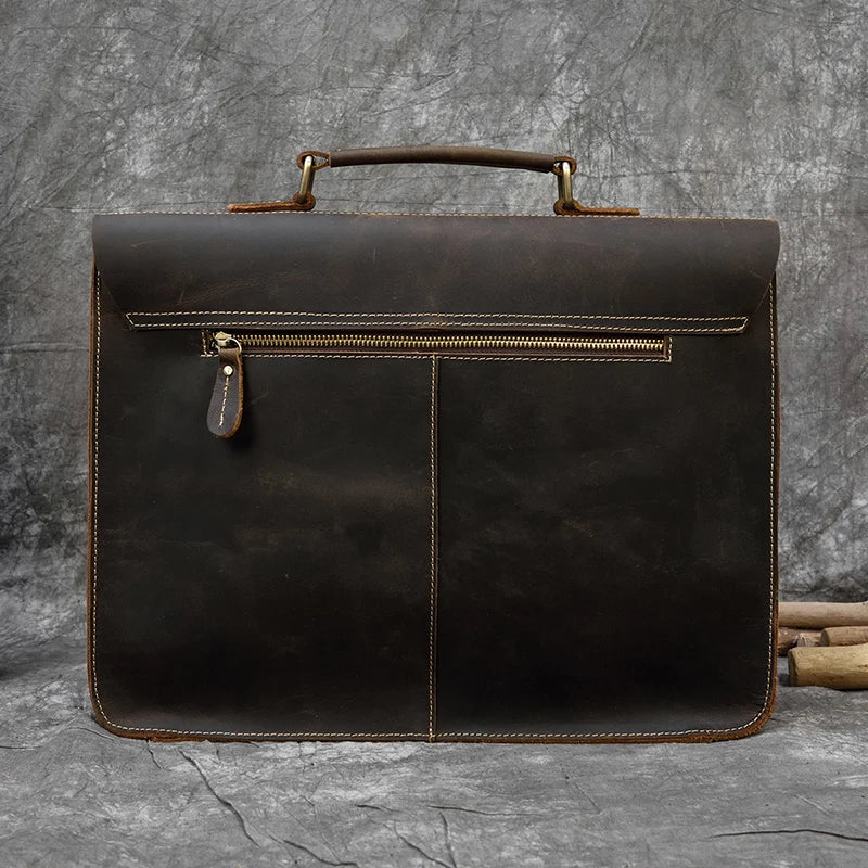 Men’s Leather Portfolio Messenger Bag