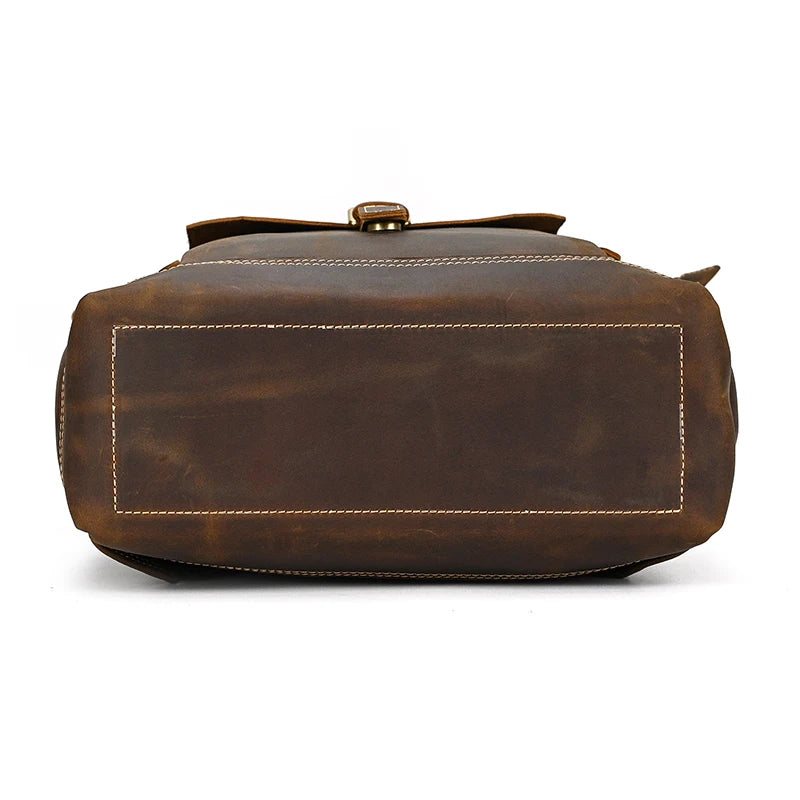 Premium Full-Grain Leather Laptop Backpack
