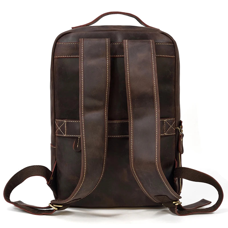 Single Zipper 15.6 inch laptop Retro Rucksack