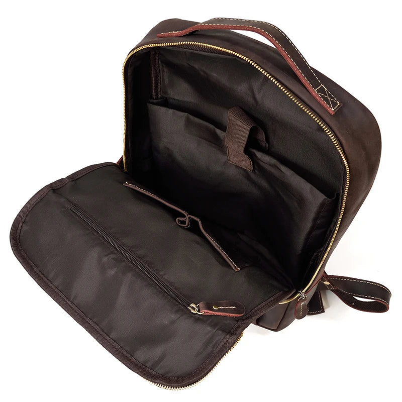 Single Zipper 15.6 inch laptop Retro Rucksack