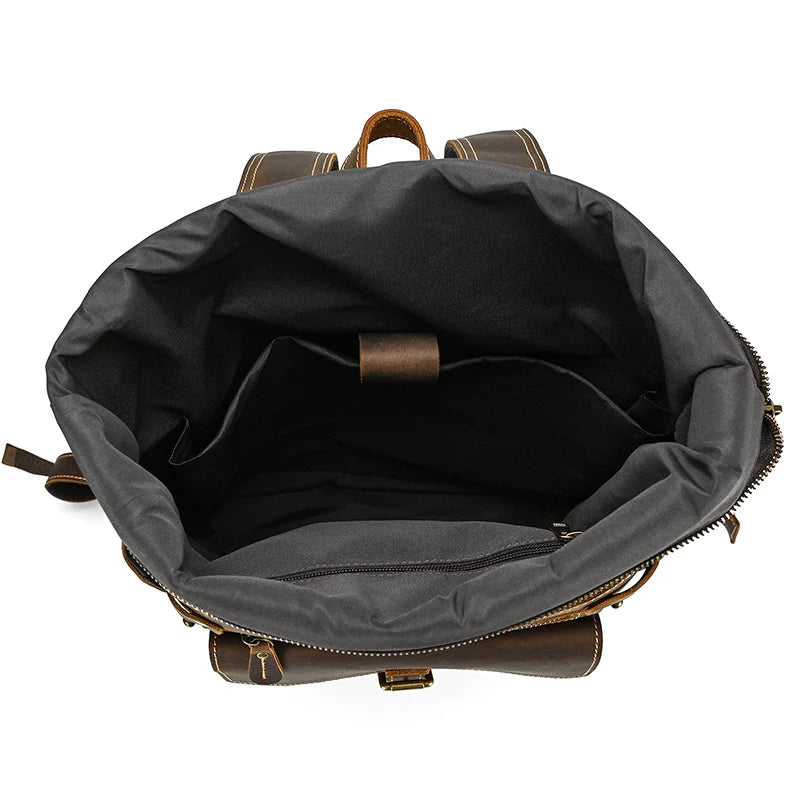 Premium Full-Grain Leather Laptop Backpack