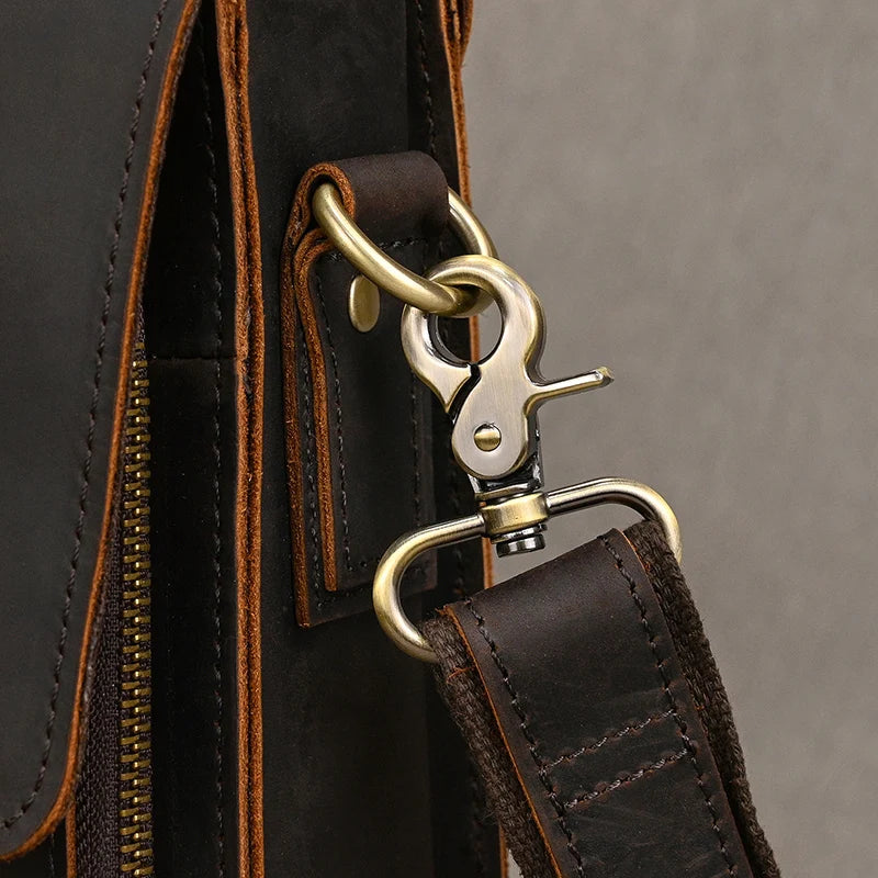Cow Leather Male Computer Messenger Bag