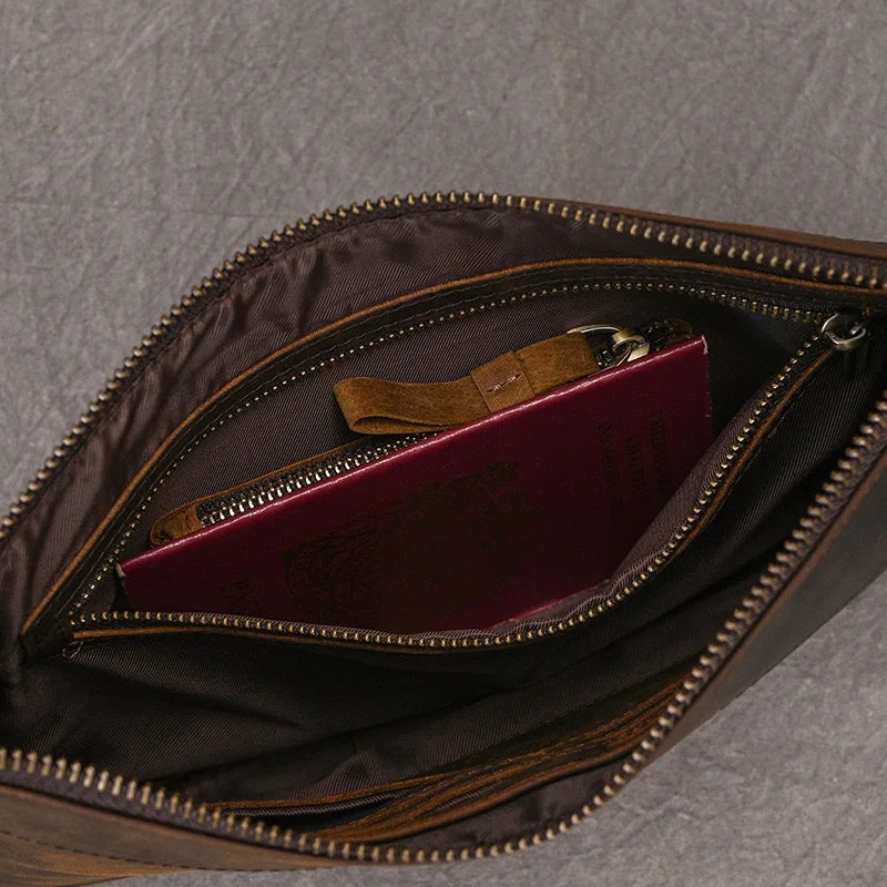 Zipper Business Large Capacity Clutch Bag