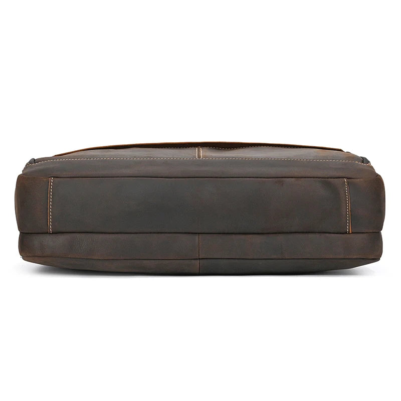 Handmade Full-Grain Leather Briefcase – Fits 17" Laptop