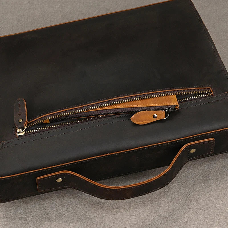 Cow Leather Male Computer Messenger Bag