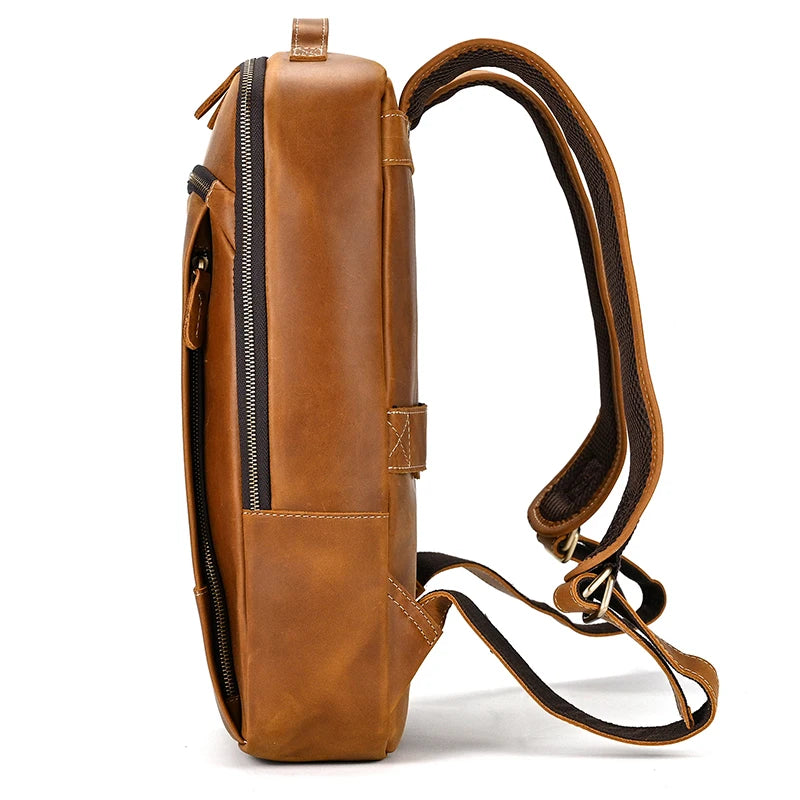 Single Zipper 15.6 inch laptop Retro Rucksack