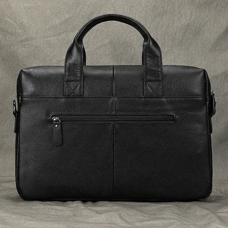 Real Leather Male Laptop Briefcase