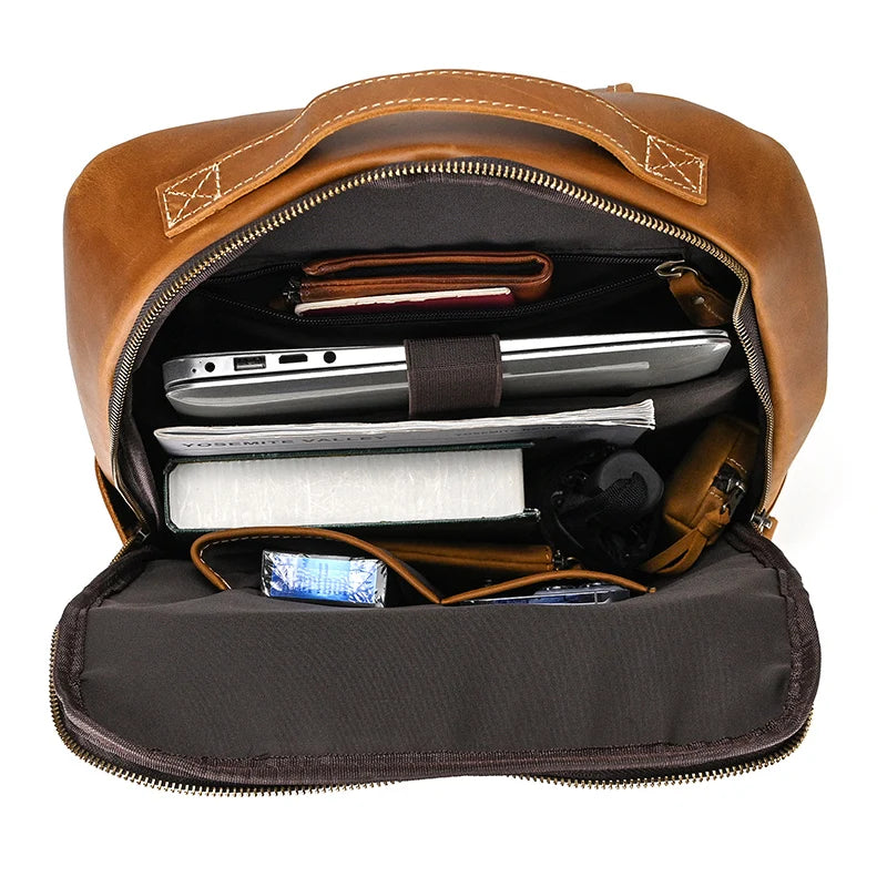 Single Zipper 15.6 inch laptop Retro Rucksack