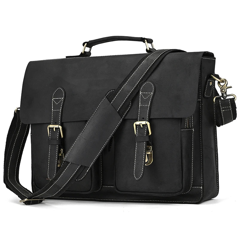 Men’s Leather Portfolio Messenger Bag