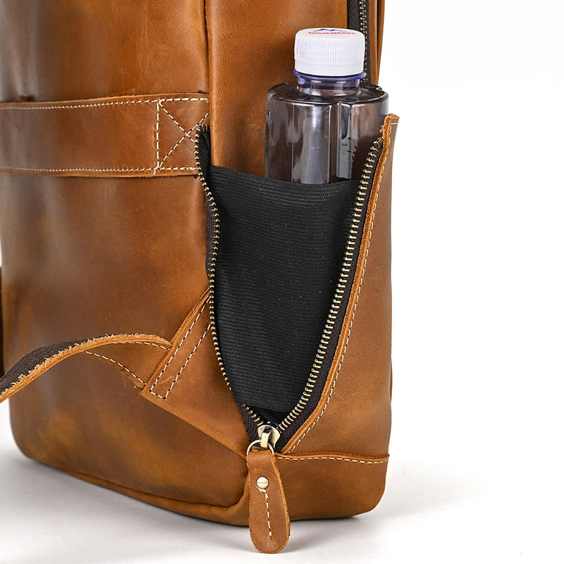 Single Zipper 15.6 inch laptop Retro Rucksack