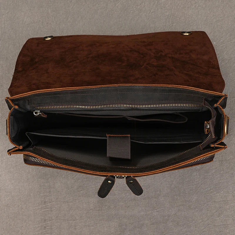 Cow Leather Male Computer Messenger Bag