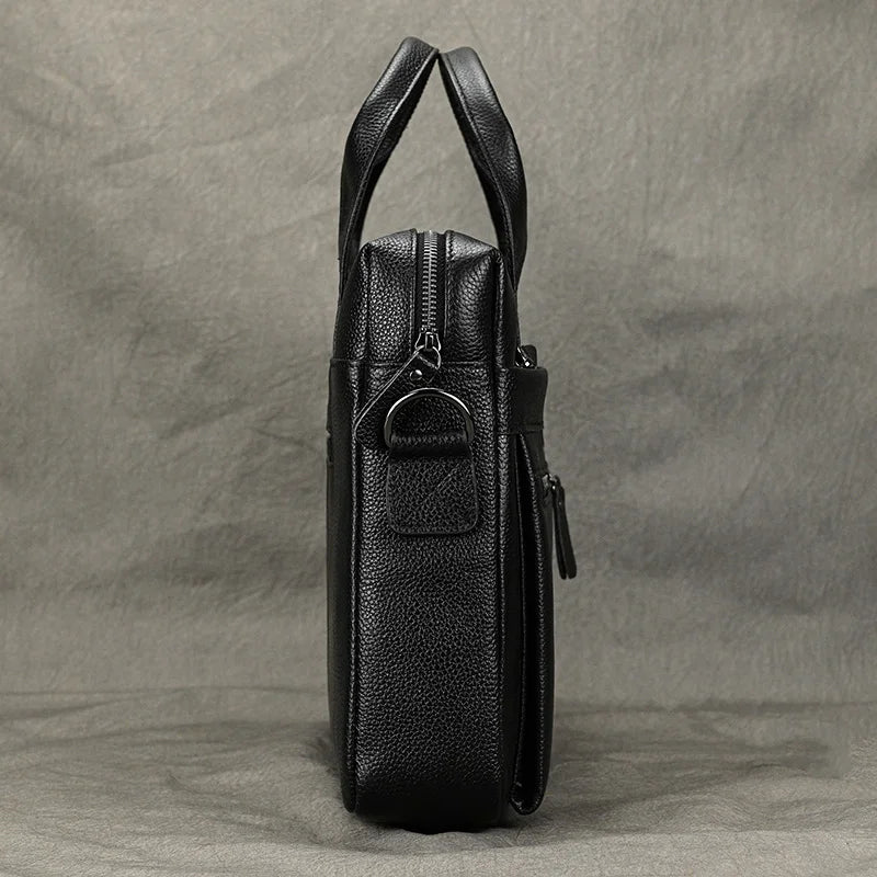 Real Leather Male Laptop Briefcase