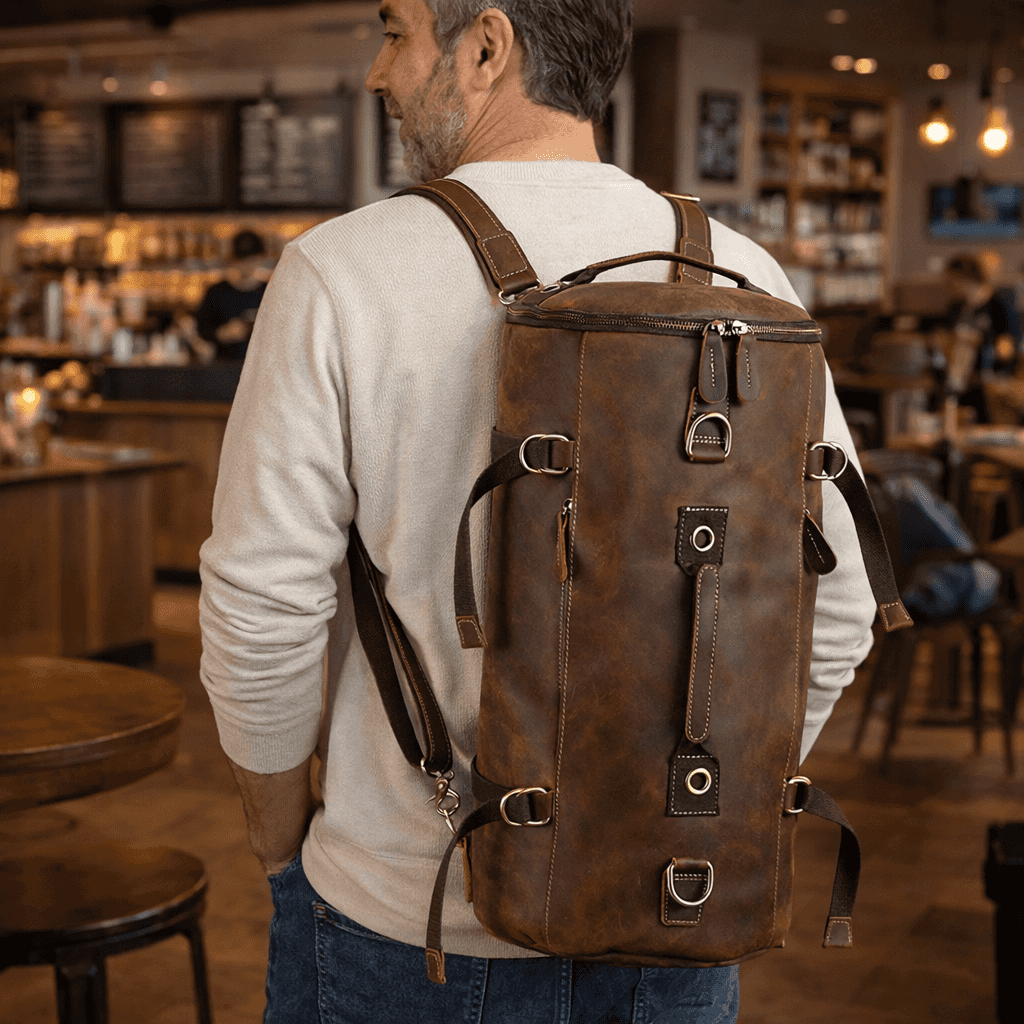 Brown Leather Backpack