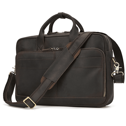 Classic Leather Bag for Laptop Men's Briefcase
