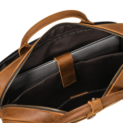 Classic Leather Bag for Laptop Men's Briefcase