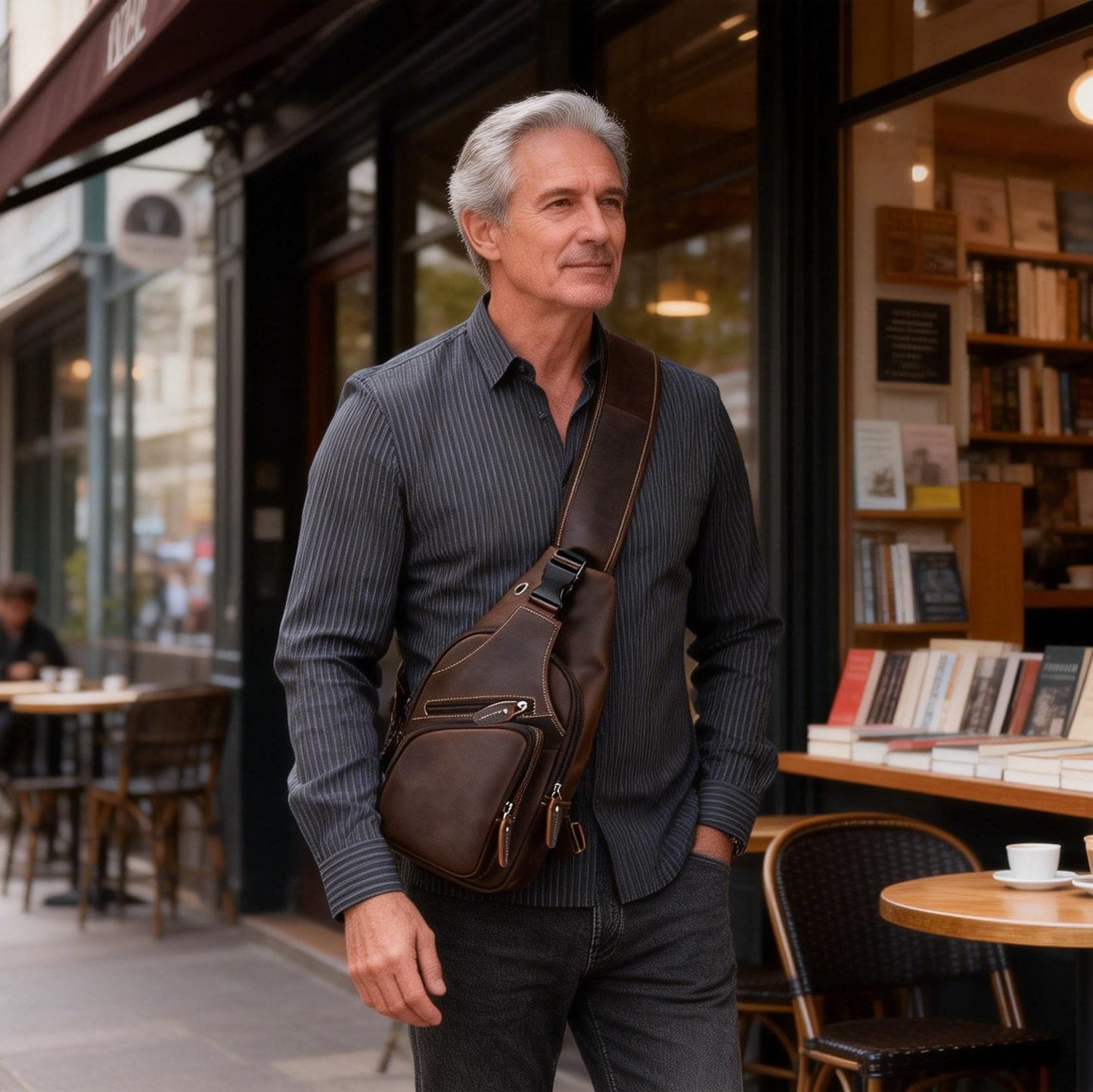 Functional Cross Body Leather Bag Fanny Pack