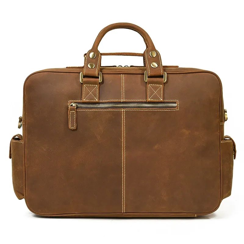 Leather Laptop Briefcase for Work and Travel