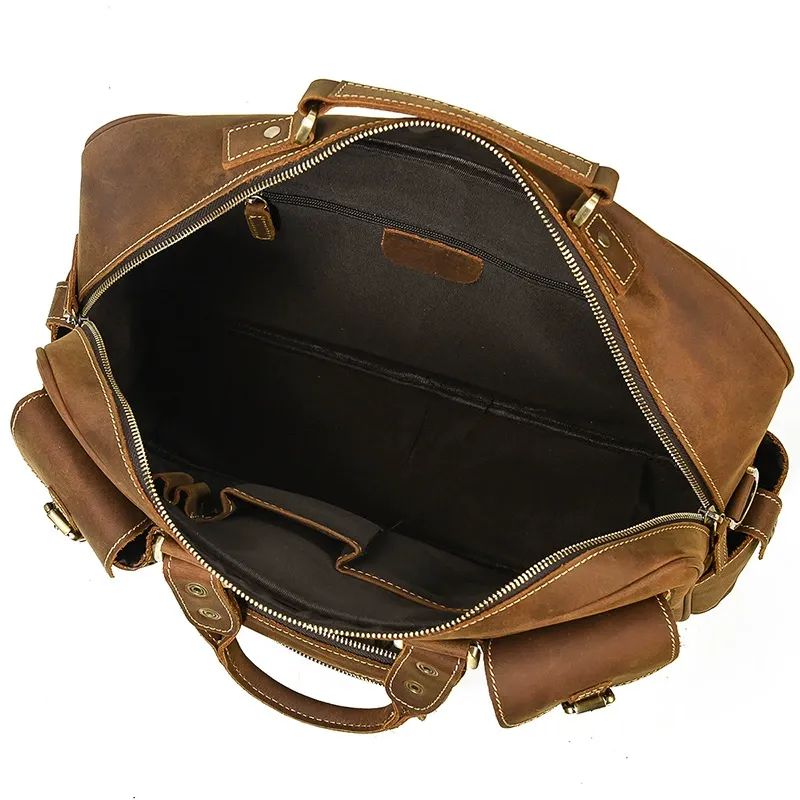 Leather Laptop Briefcase for Work and Travel