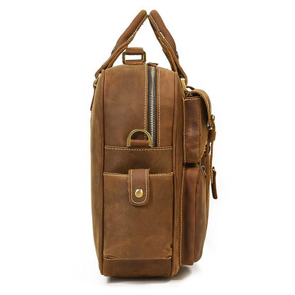 Leather Laptop Briefcase for Work and Travel