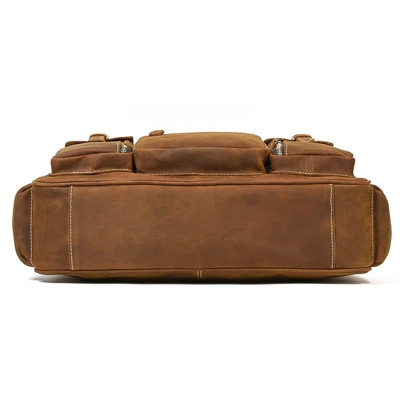 Leather Laptop Briefcase for Work and Travel