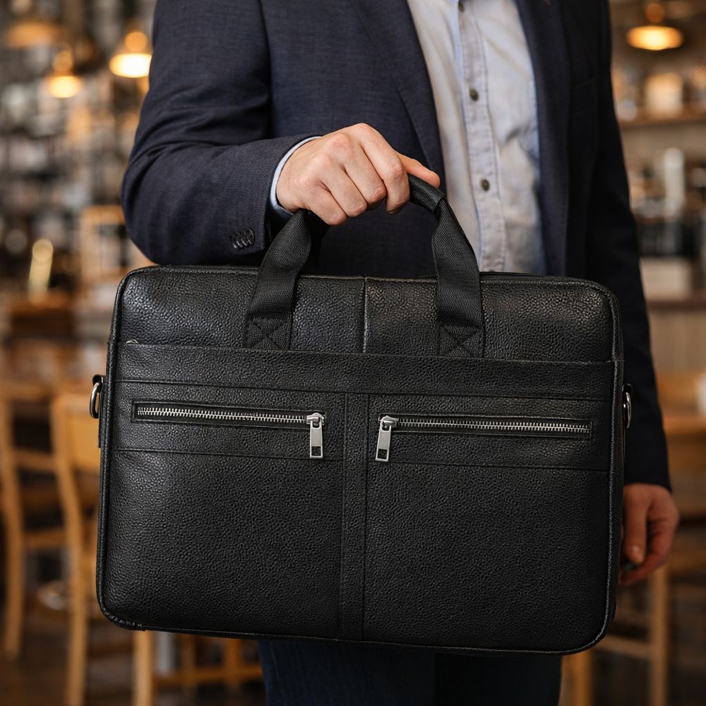 Men's Genuine Leather Business Briefcase