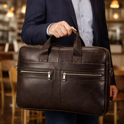 Men's Genuine Leather Business Briefcase
