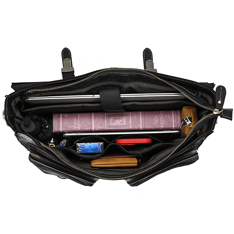 Men’s Leather Portfolio Messenger Bag
