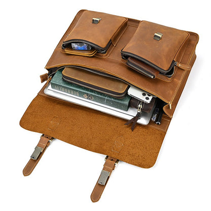 Men’s Leather Portfolio Messenger Bag