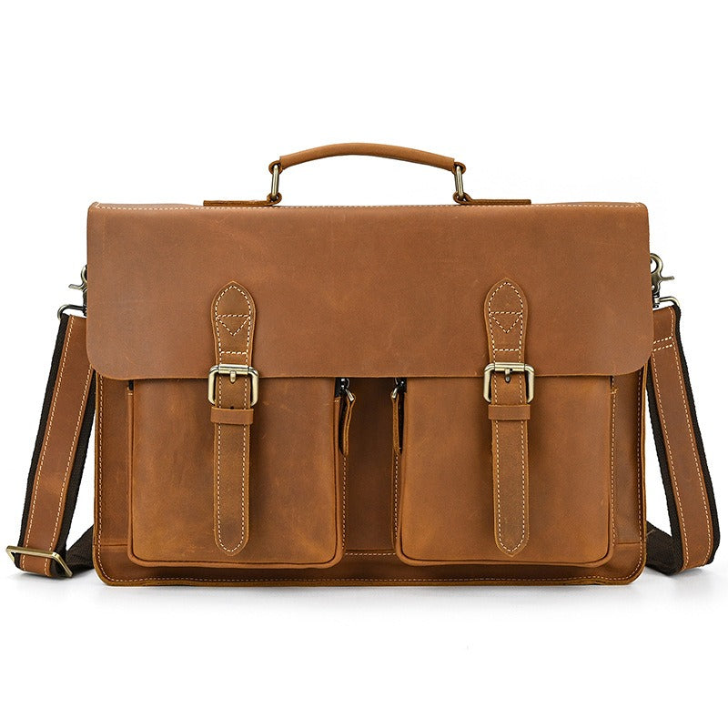 Men’s Leather Portfolio Messenger Bag