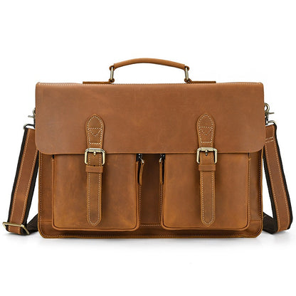 Men’s Leather Portfolio Messenger Bag