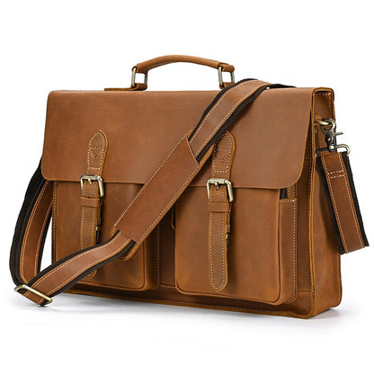 Men’s Leather Portfolio Messenger Bag