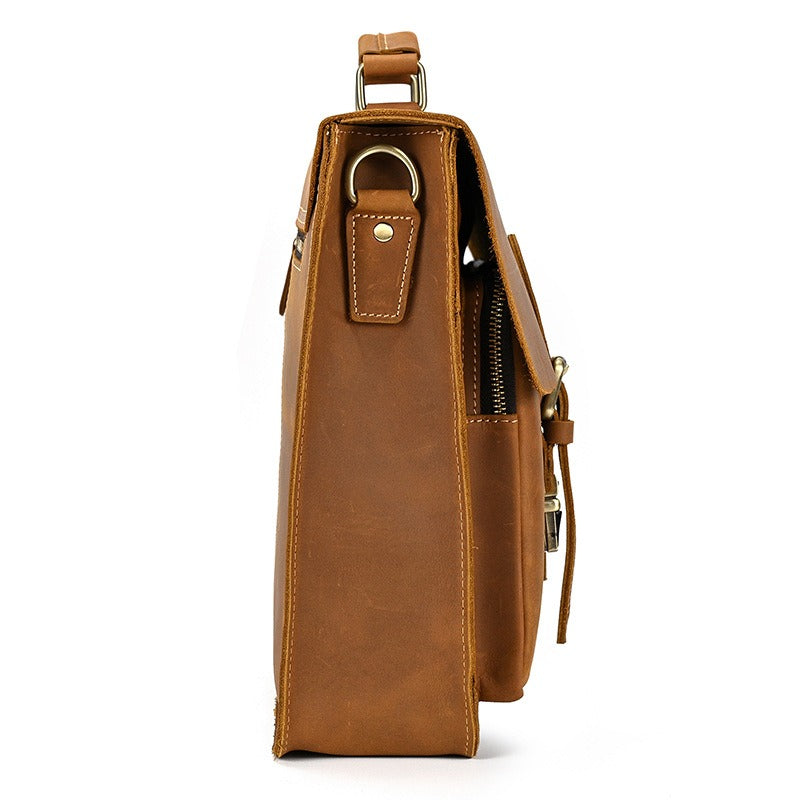 Men’s Leather Portfolio Messenger Bag