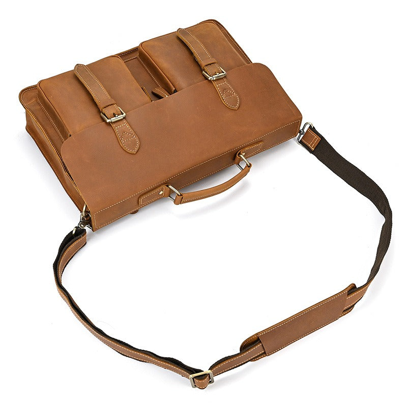 Men’s Leather Portfolio Messenger Bag