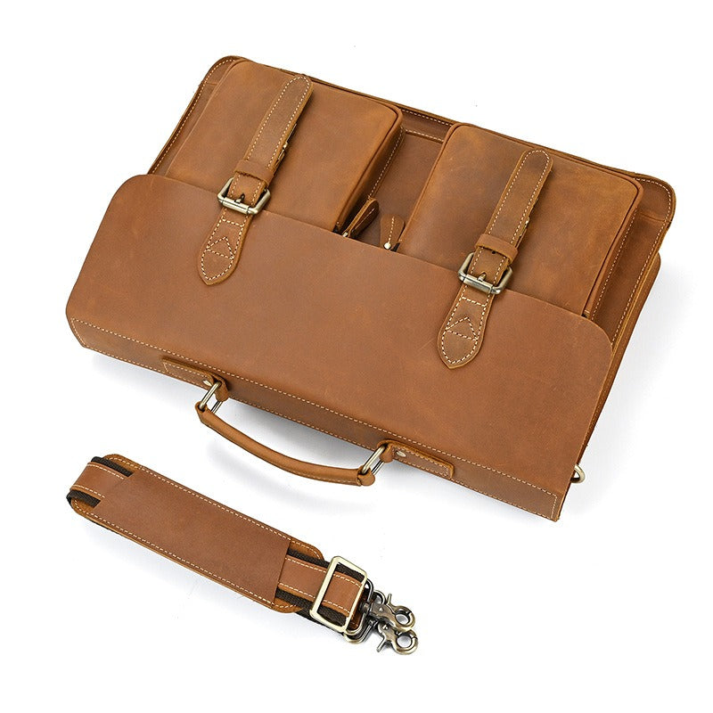 Men’s Leather Portfolio Messenger Bag