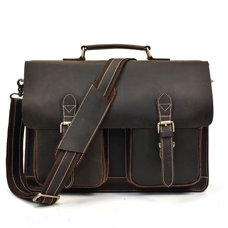 Men’s Leather Portfolio Messenger Bag