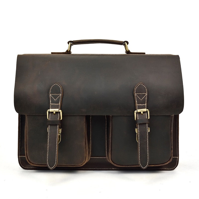 Men’s Leather Portfolio Messenger Bag