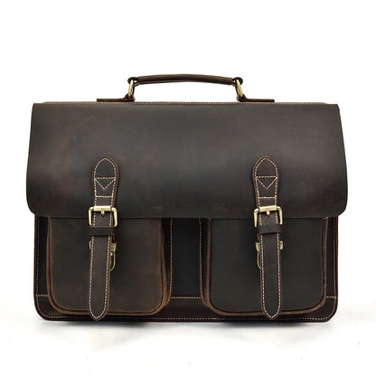 Men’s Leather Portfolio Messenger Bag