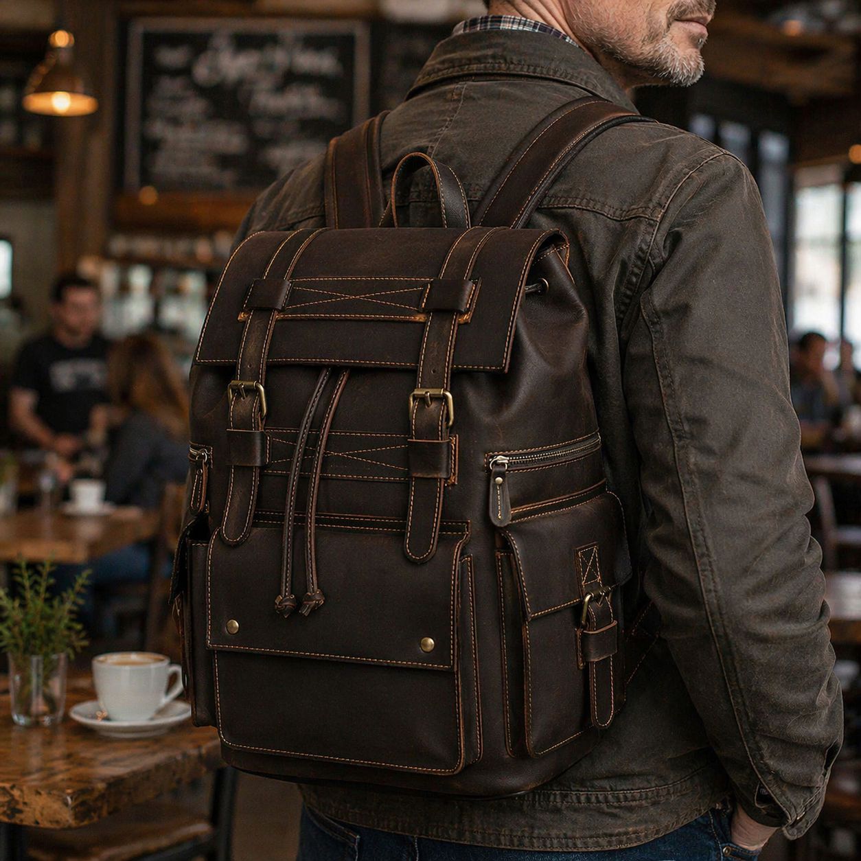 d&d leather backpack Multifunction Backpack – DHM bags