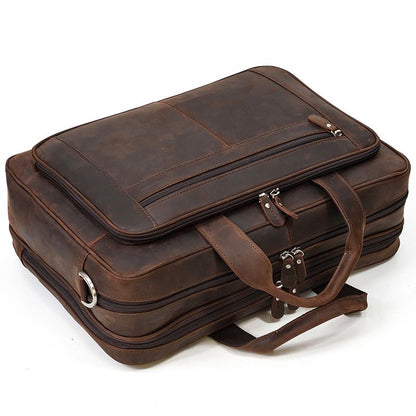 17 inch Laptop Cowhide Male Tote Big Briefcase