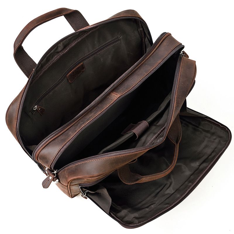 17 inch Laptop Cowhide Male Tote Big Briefcase