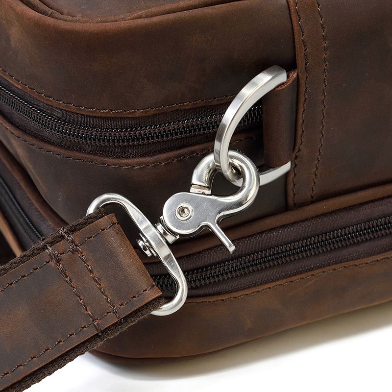 17 inch Laptop Cowhide Male Tote Big Briefcase