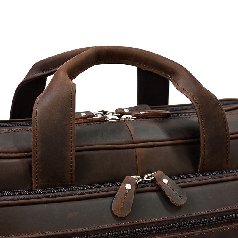 17 inch Laptop Cowhide Male Tote Big Briefcase