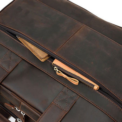 17 inch Laptop Cowhide Male Tote Big Briefcase