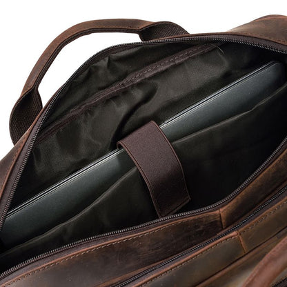 17 inch Laptop Cowhide Male Tote Big Briefcase