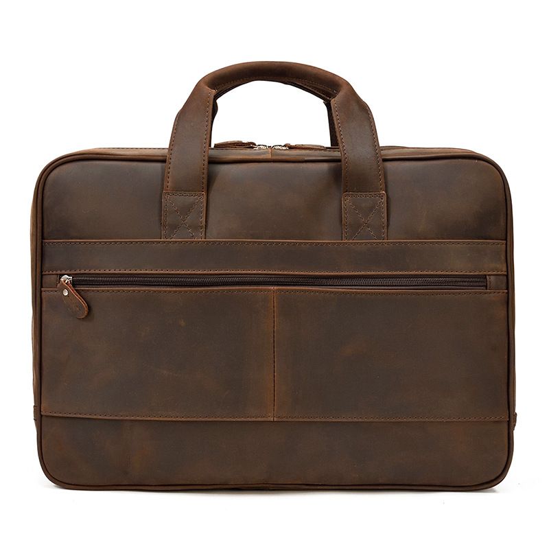 17 inch Laptop Cowhide Male Tote Big Briefcase