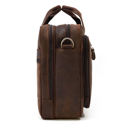 17 inch Laptop Cowhide Male Tote Big Briefcase