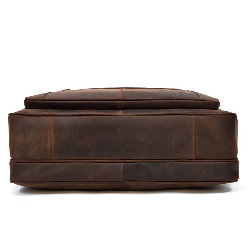 17 inch Laptop Cowhide Male Tote Big Briefcase